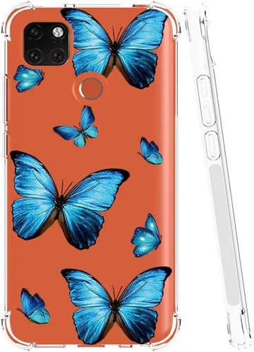 Vista 2 de Funda para Xiaomi Redmi 9C/Redmi 10A/Redmi 9 Activ Cute Case, Clear Flexible Bumper TPU Soft Rubber Silicone Cover Funda para Xiaomi Redmi 9C azul