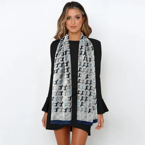 Vista 4 de E-Clover Bufanda de moda para mujer, bufandas ligeras, chal para primaveraverano e invierno