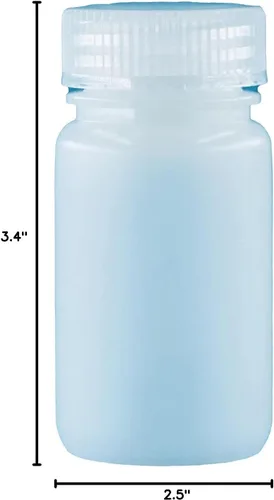 Vista 7 de Botellas de reactivo de 60 ml 2 oz de naturaleza de boca ancha de HDPE con tapas de PP Paquete de 50