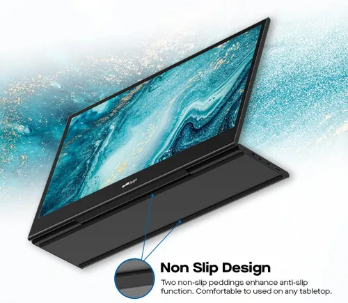 Vista 7 de Monitor portátil Mobile Pixels Glance, monitor FHD 1080P de 16 pulgadas, monitores de viaje con altavoces duales, ajuste de inclinación