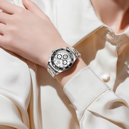 Vista 2 de OLEVS - Reloj de mujer de moda, reloj de vestir con diamantes, para mujer, analógico, de cuarzo, acero inoxidable, impermeable, luminoso, con fecha