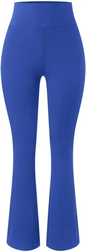 Vista 4 de LAWOR Pantalones de yoga para mujer, cintura alta, elásticos, acampanados, con control de abdomen, pantalones de entrenamiento, pantalones activos