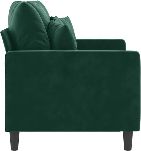 Vista 6 de vidaXL Sofá de 2 plazas, acolchado de terciopelo de lujo, cómodo asiento y almohadas acolchados, diseño moderno, marco de metal resistente