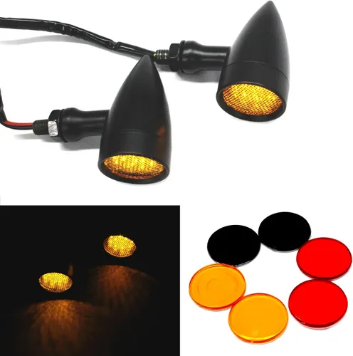 Vista 14 de MISS MOLY Bobber Cafe - Luz trasera LED para motocicleta, luz intermitente de freno color ámbar