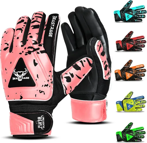 Vista 11 de BEAST RAGE Guantes de portero para niños con soporte de agarre, guante de fútbol juvenil, guante de fútbol para niños, guante de fútbol para niños