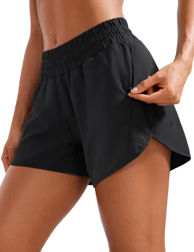 Vista 17 de CRZ YOGA Dolphin - Pantalones cortos deportivos para mujer de 5 pulgadas, cintura media, secado rápido, para correr, entrenamiento, gimnasio, pista