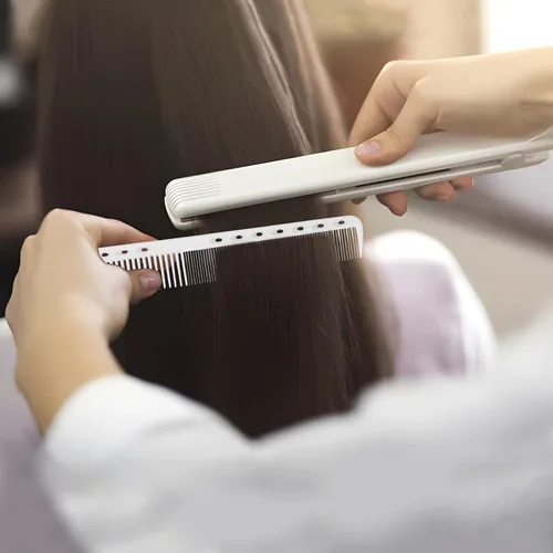 Vista 5 de Juego de 3 peines de peluquería de fibra de carbono, peine de corte fino para hombres y mujeres, resistente al calor, negro, gris, blanco