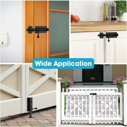 Vista 8 de Cierre de puerta de perno deslizante, hardware de pestillo de perno de barril, cerradura de 16 cm de acero inoxidable 304 resistente y sólida