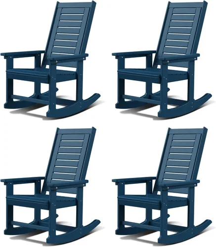 Vista 29 de GREENVINES Oversized Outdoor Rocking Chair, HDPE Rocker, Aqua