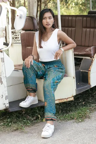 Vista 3 de Lofbaz Harem Pantalones para Mujer S-4XL Plus Hippie Yoga Floral Boho Lounge Ropa