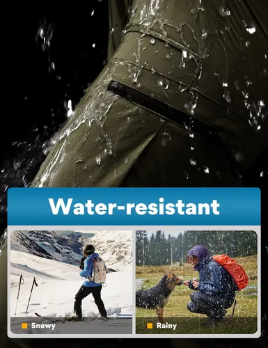 Vista 3 de FitsT4 - Pantalones de invierno para hombre, resistentes al agua, con forro polar, aislados, para clima frío, senderismo, nieve, esquí, pantalones