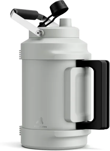 Vista 12 de POWCAN Botella de agua aislada de 64 onzas, tapa de boquilla de popote 2 en 1, mango doble, a prueba de fugas, mantiene el frío 48 horas, botella