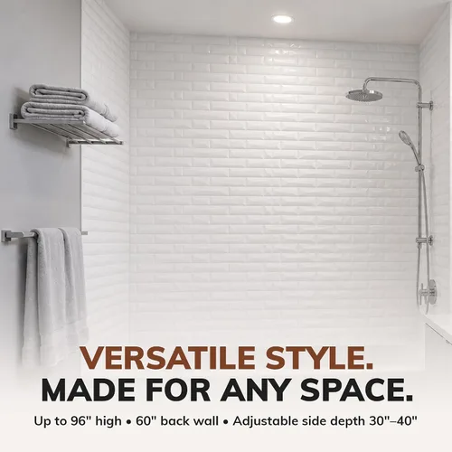 Vista 5 de From Plain To Beautiful In Hours Vista - Paneles de pared para bañera y ducha Surround - Blanco brillante