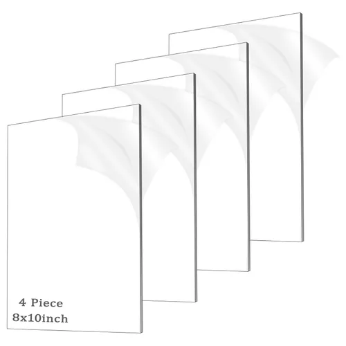 Vista 10 de 4 piezas de láminas acrílicas de 1/8" de grosor (3mm), plexiglás fundido transparente de 18" x 24" con papel protector para letreros, proyectos