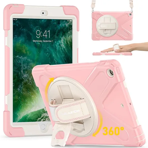 Vista 11 de BRAECN Funda para iPad 6ª/5ª Generación, Funda iPad 9.7 2018/2017 - Resistente a Prueba de Golpes con Soporte para Lápices, Correa de Hombro y Negro