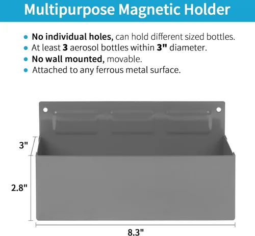 Vista 2 de Soporte Magnético para Latas de Aerosol en Spray, Soporte Magnético para Botellas de Caja de Herramientas, Estante de Almacenamiento para Caja