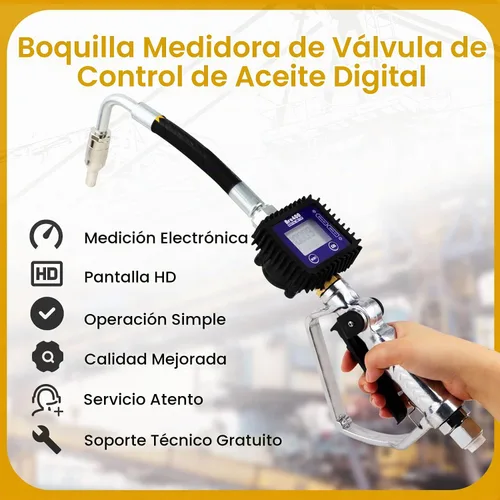 Vista 7 de Boquilla de medidor de válvula de control de aceite digital, pistola de aceite neumática con entrada NPT de 1/2 pulgada, presión de extrusión 7