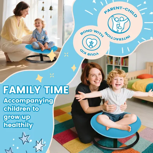 Vista 2 de Silla giratoria de tamaño grande de 21 pulgadas de largo x 19 pulgadas de ancho para niños autistas, silla giratoria sensorial para niños pequeños