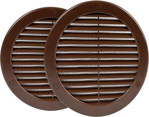 Vista 45 de Paquete de 10 cubiertas redondas de ventilación de aire de 4 pulgadas – Deflector de ventilación de aire Soffit de plástico blanco con malla