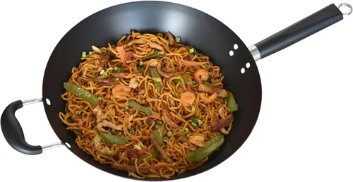 Vista 11 de IMUSA Wok antiadherente de acero al carbono de 9.5 pulgadas con mango de Negro