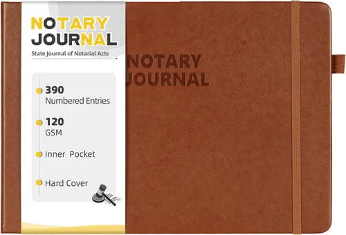 Vista 8 de Diario de registro de notario Homlive, libro de notario con 390 entradas de registro, 25,4x17,8 cm diarios de notario, diario público notarial