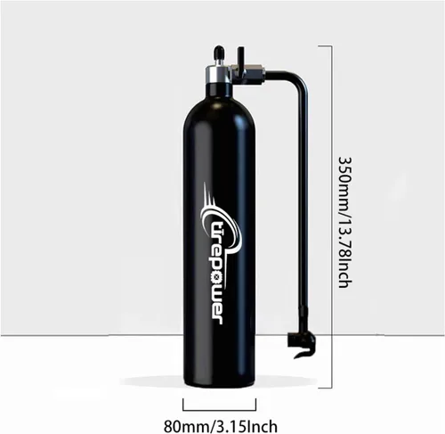 Vista 7 de High-Pressure Tubeless Bike Tire Inflator Air Tank - 200 PSI Aluminum Alloy Bicycle Tyre Booster for MTB & Road Bike - Presta/Schrader Compatible