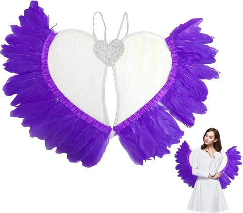 Vista 5 de Xuyuan Angel Wings for Girls, Fairy Wings for Women Girls, Transparent Cosplay Wings for Christmas Party Cosplay Photography Birthday Party Costume
