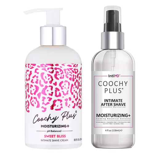 Vista 10 de Kit completo de afeitado íntimo IntiMD Coochy Plus - Coco Allure y humectante calmante de protección después del afeitado orgánico - Fórmula