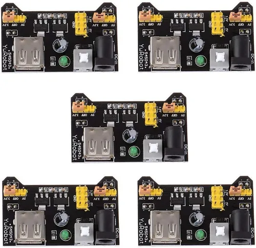 Vista 5 de HiLetgo 5 unids 3.3V 5V módulo de fuente de alimentación para MB102 102 prototipo Breadboard DC 6.5-12V o módulo de fuente de alimentación USB