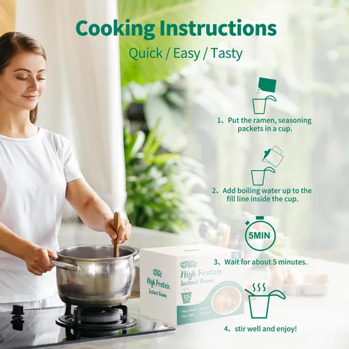 Vista 5 de VOLO VERO Tazas de fideos ramen instantáneos con alto contenido