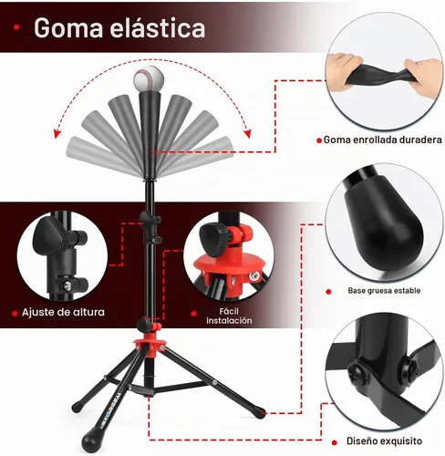 Vista 4 de Storgem Baseball Softball Batting Tee, Adjustable Height Tripod Stand