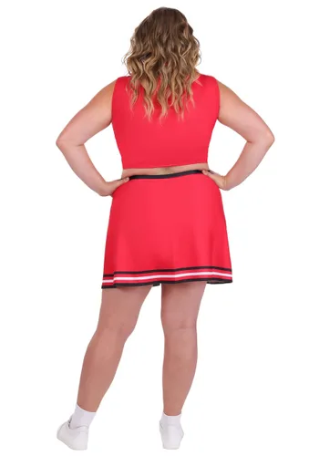 Vista 3 de Disfraz de porrista roja talla plus para mujer Multicolor