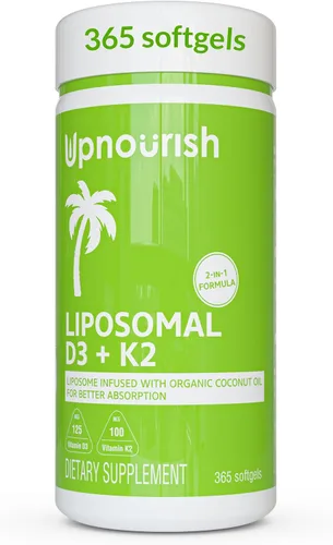 Vista 13 de UpNourish Vitamina K2 MK7 liposomal 180 mcg - 180 suplementos de vitamina K2 para mujeres y hombres - VIT K2 MK-7 con alta absorción