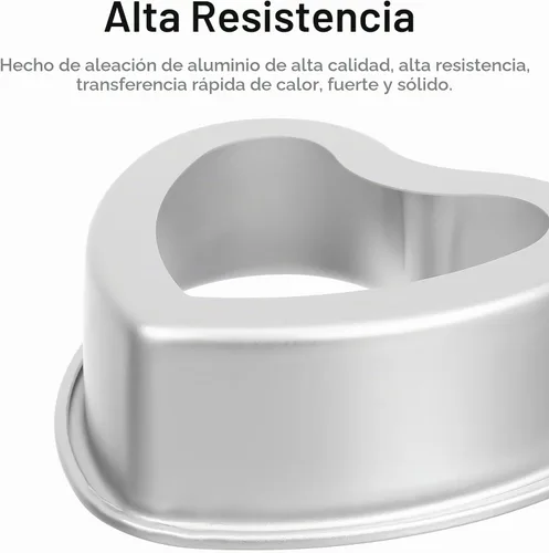 Vista 3 de BESTonZON 3 moldes para pasteles en forma de corazón, moldes de aluminio de 6 pulgadas con parte inferior extraíble, molde de pastel de corazón