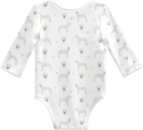 Vista 2 de vvfelixl Body de bebé para mascotas, ropa de algodón de manga larga para niños y niñas de 0 a 24 meses
