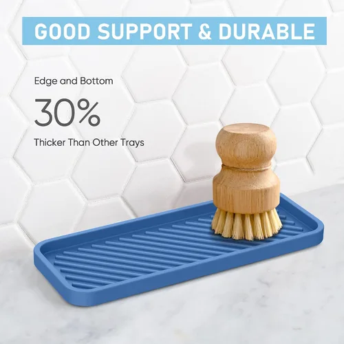 Vista 4 de EG-SIPRO Bandeja Organizadora de Fregadero de Cocina, Soporte para Esponja para Fregadero de Cocina Bandeja de Mostrador de Baño Portaesponjas