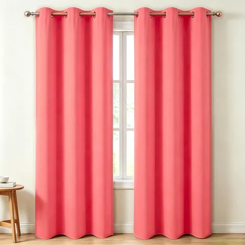 Vista 75 de Diraysid Cortinas opacas beige con ojales para dormitorio, con aislamiento térmico, cortinas de oscurecimiento de habitación, 38 x 54 pulgadas, 2