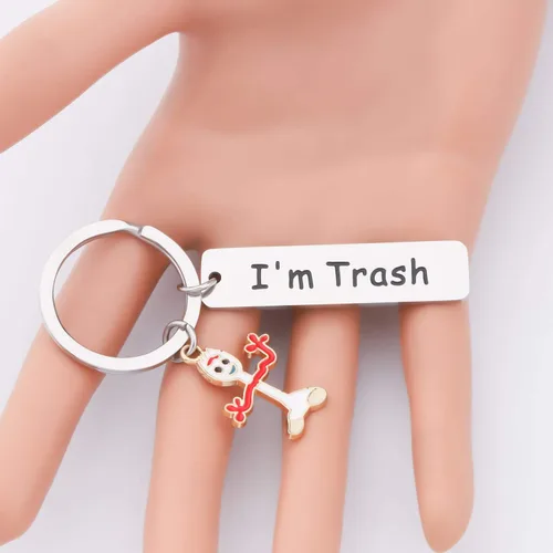 Vista 4 de KUIYAI Forky Gift Forky Llavero Forky I'm Trash Llavero Inspiración Regalo