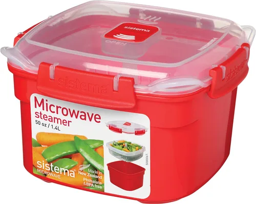 Vista 9 de Sistema Microwave Collection - Vaporizador mediano, 83.5 onzas/2.4 L, rojo