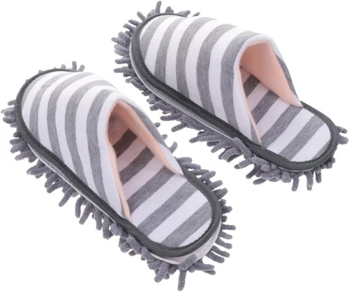 Vista 7 de STOBAZA 1 par de zapatos para trapeador de pies de fibra, reutilizable, herramienta de felpilla para el hogar, barrido de pelo, limpiadores de fibra