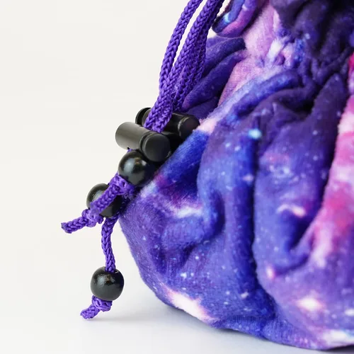 Vista 4 de FanRoll Velvet Compartment Dice Bag with Pockets: Nebula, Role Playing Game Dice Accessories for Dungeons and Dragons