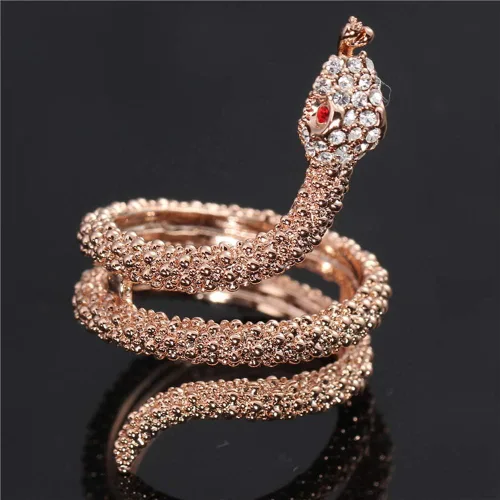 Vista 2 de Anillo de serpiente para mujer, anillo de serpiente, anillos de serpiente a la moda, anillos de animales lindos