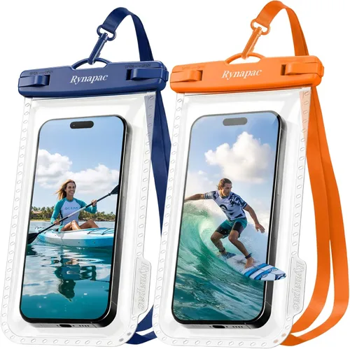 Vista 16 de Rynapac Funda impermeable para teléfono [hasta 8.5 pulgadas], paquete de 2, funda impermeable IPX8 con cordón para iPhone 17, 16, 15 Pro Max