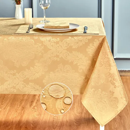 Vista 13 de Mantel redondo de poliéster resistente al agua y las manchas, lavable, mantel de tela para mesa de cocina y comedor