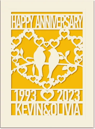 Vista 8 de EDSG Tarjeta de aniversario personalizada, regalo de boda, tarjetas cortadas de papel con cualquier nombre, fecha para mujeres, hombres, marido