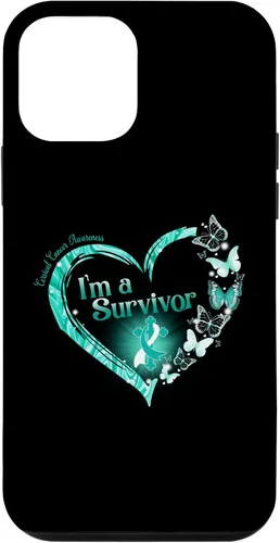 Vista 16 de Teal Ribbon Butterfly Cervical Cancer I'm A Survivor Case for iPhone 17