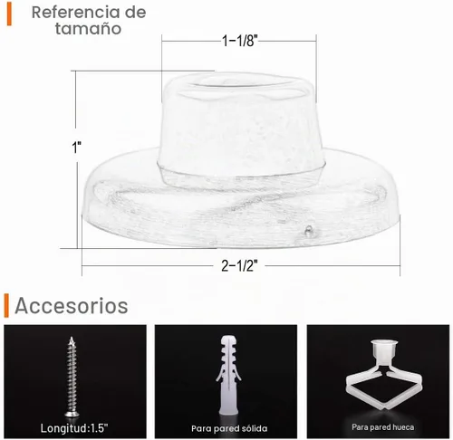 Vista 4 de Tope de Puerta de Pared Cóncavo Negro – Cubierta de Acero Inoxidable de 2-1/2" de Diámetro Exterior con Tope de Goma Negro de 1-1/8" – Fácil