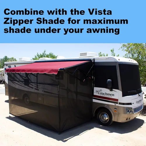 Vista 7 de ShadePro - Toldo lateral Vista - Pantalla de sombra para toldo de RV - Malla solar que bloquea el 87% de la luz solar - El único protector solar