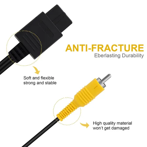 Vista 4 de Cable AV N64, cable de audio y video AV para Nintendo 64 N64, Gamecube GC, Super Nintendo SNES, 2.5M/8.2FT