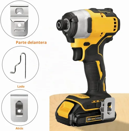 Vista 2 de 6 clips de cinturón para Dawelt 304 acero inoxidable herramientas de taladro Kit de gancho con tornillos para N268241 apto para herramientas